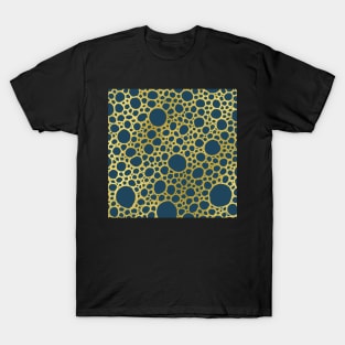 Gold Have Blue Hand Drawn Geometric Jewel Tone Circles Pattern T-Shirt